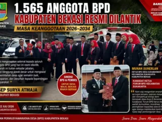 1.565 Anggota BPD Kabupaten Bekasi Dilantik, Plt. Bupati: "Jaga Integritas", Munan Suherlan Siap Majukan Forum BPD Sukakarya