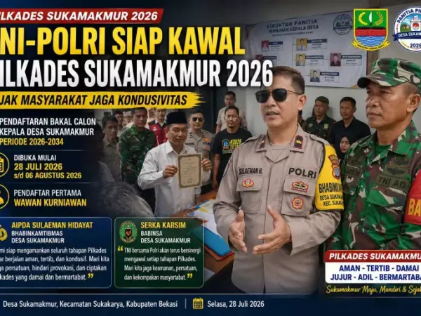 TNI-Polri Siap Kawal Pilkades Sukamakmur 2026, Bhabinkamtibmas dan Babinsa Ajak Warga Jaga Kondusivitas