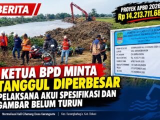 Ketua BPD Sukamakmur Minta Tanggul Diperbesar, Pelaksana Akui Spesifikasi dan Gambar Belum Turun